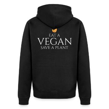 Anti Vegan - Sauvez une plante - Veste à capuche bio Premium Unisexe - noir - Dos - Nico (187cm)