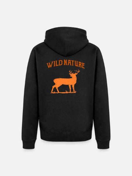 Deer Fawn Antler Deer Gift - Unisex Premium Organic Zip Hoodie - black