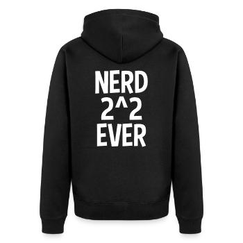 Nerd 2^2 Ever Nerd For Ever Nerd 4 Ever Mathe Gag - Unisex Premium Bio Zip Hoodie - Schwarz - Hinten - Nico (187cm)