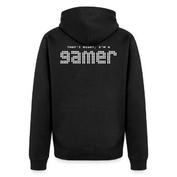 Je suis un joueur - Veste à capuche bio Premium Unisexe - noir - Dos - Nico (187cm)