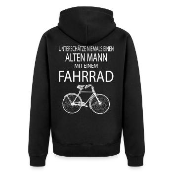 Vélo Hommes Vieux Homme - Veste à capuche bio Premium Unisexe - noir - Dos - Nico (187cm)