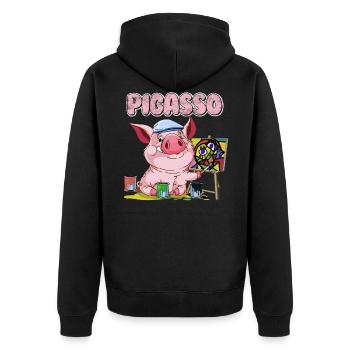 Pigasso comme Picasso - Veste à capuche bio Premium Unisexe - noir - Dos - Nico (187cm)