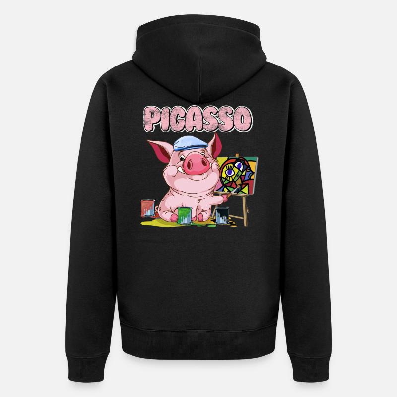 Pigasso comme Picasso - Veste à capuche bio Premium Unisexe - noir