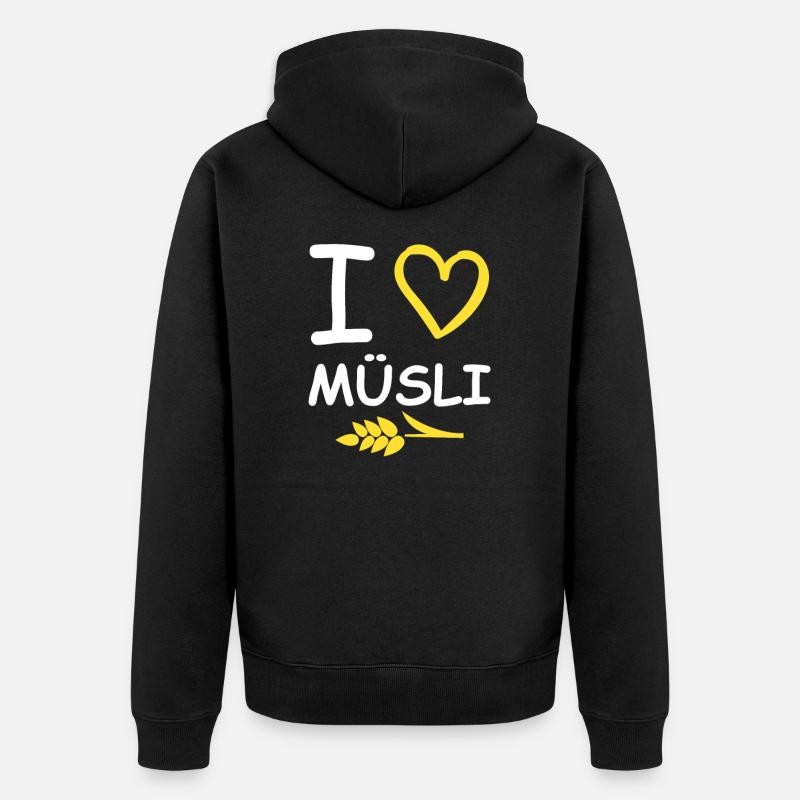 J'adore les céréales - Veste à capuche bio Premium Unisexe - noir