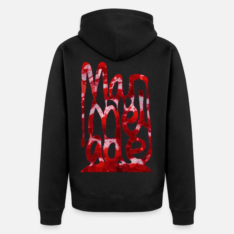 Marmelade Erdbeere - Unisex Premium Bio Zip Hoodie - Schwarz
