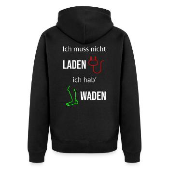 Radfahrer Lustiger Fahrrad Anti Ebike Spruch - Unisex Premium Bio Zip Hoodie - Schwarz - Hinten - Nico (187cm)