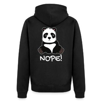 nope! panda lazy cute animal gift - Unisex Premium Organic Zip Hoodie - black - Back - Nico (187cm)