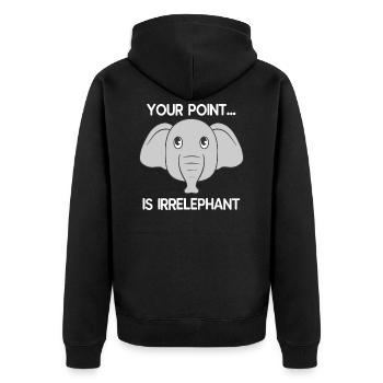 your point is irrelephant funny elephant gift - Unisex Premium Organic Zip Hoodie - black - Back - Nico (187cm)