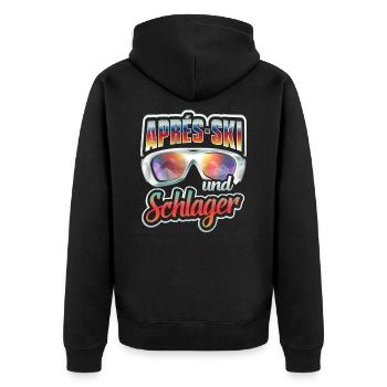 Apres Ski - Unisex Premium Bio Zip Hoodie - Schwarz - Hinten - Nico (187cm)