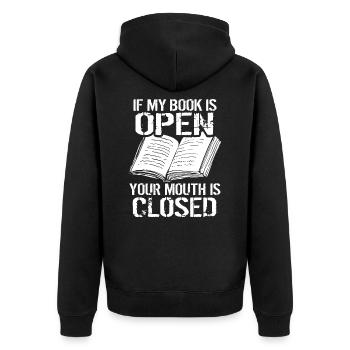 Livre livres livre - Veste à capuche bio Premium Unisexe - noir - Dos - Nico (187cm)