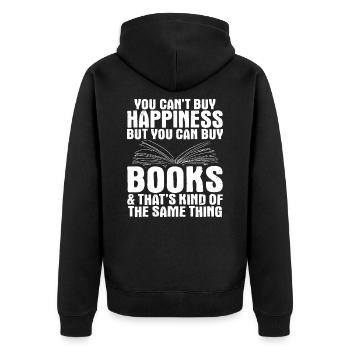 Livre livres livre - Veste à capuche bio Premium Unisexe - noir - Dos - Nico (187cm)