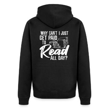 Livre livres livre - Veste à capuche bio Premium Unisexe - noir - Dos - Nico (187cm)