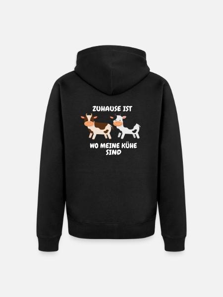 Kühe - Unisex Premium Bio Zip Hoodie - Schwarz