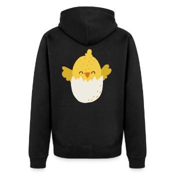 poussin - Veste à capuche bio Premium Unisexe - noir - Dos - Nico (187cm)