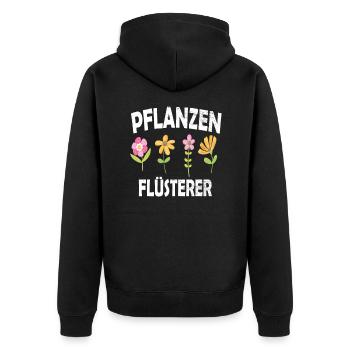 Gärtner - Unisex Premium Bio Zip Hoodie - Schwarz - Hinten - Nico (187cm)