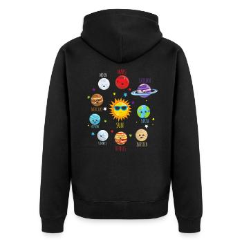 Système solaire Planètes Planètes Astronautes - Veste à capuche bio Premium Unisexe - noir - Dos - Nico (187cm)