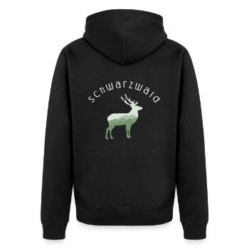 Schwarzwald Schwarzwald - Unisex Premium Bio Zip Hoodie - Schwarz - Hinten - Nico (187cm)