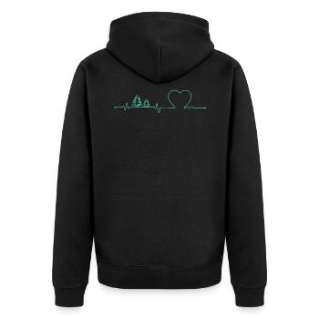 Forêt Noire Battement de coeur Forêt Noire - Veste à capuche bio Premium Unisexe - noir - Dos - Nico (187cm)