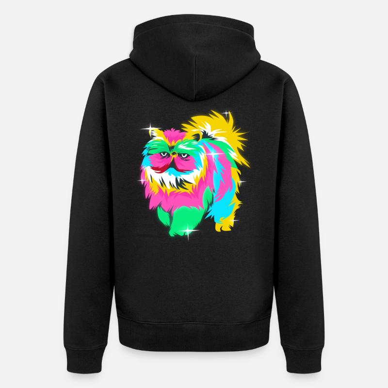 Perser Katze - Unisex Premium Bio Zip Hoodie - Schwarz