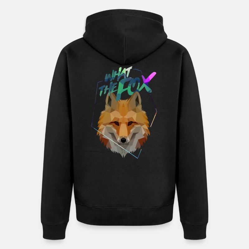 Fuchs What the Fox Geometrisch - Unisex Premium Bio Zip Hoodie - Schwarz