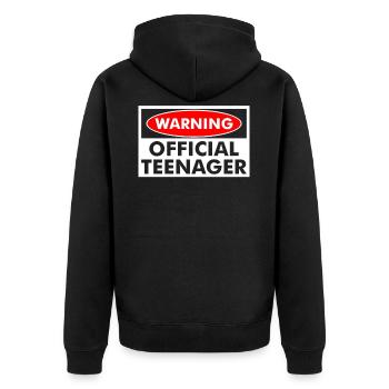 Teenager - Unisex Premium Bio Zip Hoodie - Schwarz - Hinten - Nico (187cm)