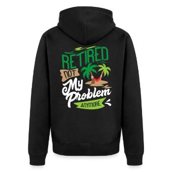Retraités - Veste à capuche bio Premium Unisexe - noir - Dos - Nico (187cm)