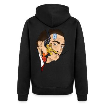 Dalí - Veste à capuche bio Premium Unisexe - noir - Dos - Nico (187cm)