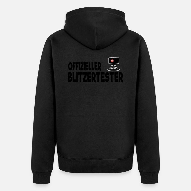 Offizieller Blitzertester Radarkontrolle Blitzer - Unisex Premium Bio Zip Hoodie - Schwarz