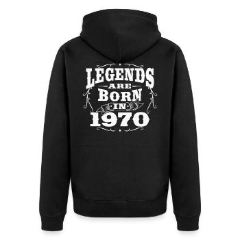 Birthday 1970 50th birthday legend 50 years - Unisex Premium Organic Zip Hoodie - black - Back - Nico (187cm)