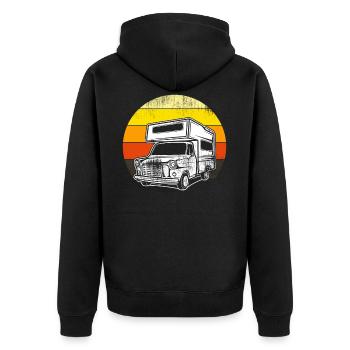 Motorhome camper camping - Unisex Premium Organic Zip Hoodie - black - Back - Nico (187cm)