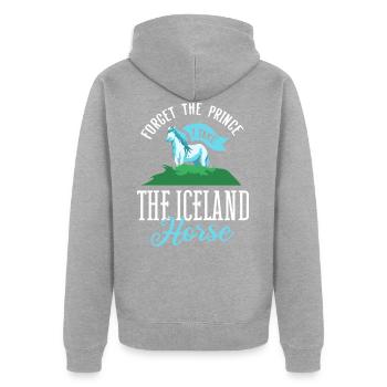 Cheval islandais - Veste à capuche bio Premium Unisexe - gris chiné - Dos - Nico (187cm)