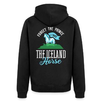Cheval islandais - Veste à capuche bio Premium Unisexe - noir - Dos - Nico (187cm)
