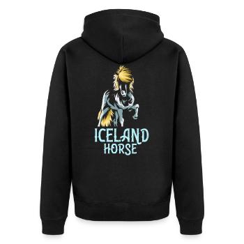 Cheval islandais - Veste à capuche bio Premium Unisexe - noir - Dos - Nico (187cm)