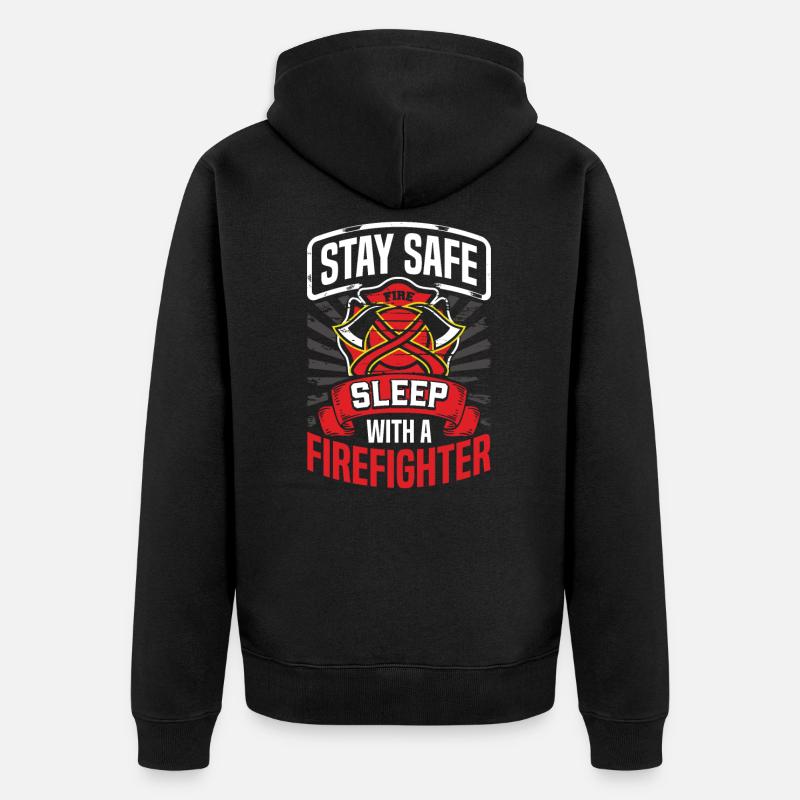 Firefighter - Unisex Premium Bio Zip Hoodie - Schwarz
