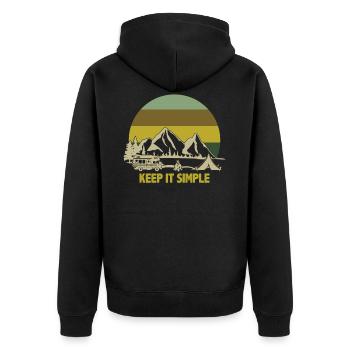 Camper Van Caravan - Unisex Premium Bio Zip Hoodie - Schwarz - Hinten - Nico (187cm)