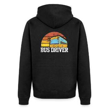 Bus Driver School Bus - Unisex Premium Bio Zip Hoodie - Schwarz - Hinten - Nico (187cm)