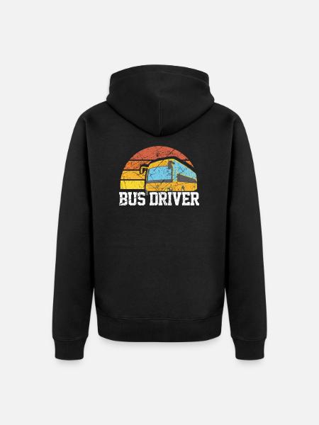 Bus Driver School Bus - Unisex Premium Organic Zip Hoodie - black