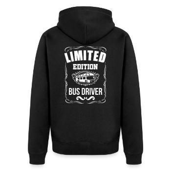 Bus Driver School Bus - Unisex Premium Bio Zip Hoodie - Schwarz - Hinten - Nico (187cm)