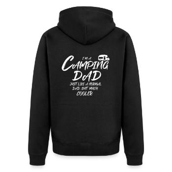 Camping Vater Camper Papa Geschenkidee - Unisex Premium Bio Zip Hoodie - Schwarz - Hinten - Nico (187cm)