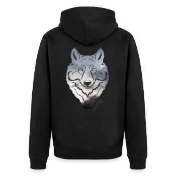 Loup face à la faune - Veste à capuche bio Premium Unisexe - noir - Dos - Nico (187cm)