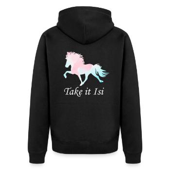 Cheval islandais - Veste à capuche bio Premium Unisexe - noir - Dos - Nico (187cm)