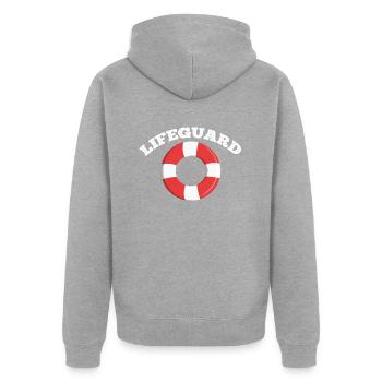 Lifeguard swimmer - Unisex Premium Organic Zip Hoodie - heather grey - Back - Nico (187cm)