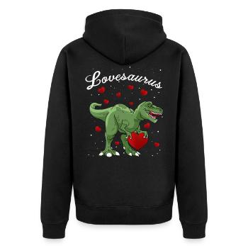 lovesaurus dinosaure saint valentin - Veste à capuche bio Premium Unisexe - noir - Dos - Nico (187cm)