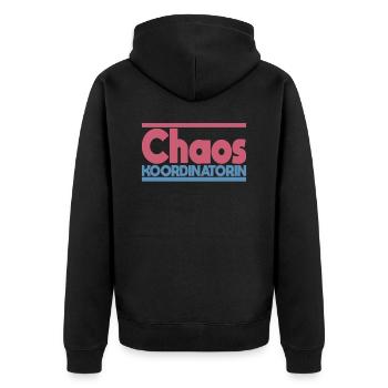 Chaos Koordinatorin Mama Mutter Oma Erzieherin - Unisex Premium Bio Zip Hoodie - Schwarz - Hinten - Nico (187cm)