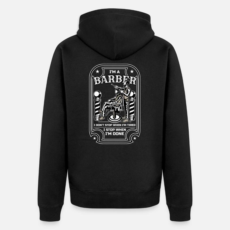 Barbier, coiffeur, coiffeur - Veste à capuche bio Premium Unisexe - noir