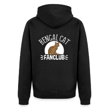 Bengal cat - Unisex Premium Organic Zip Hoodie - black - Back - Nico (187cm)