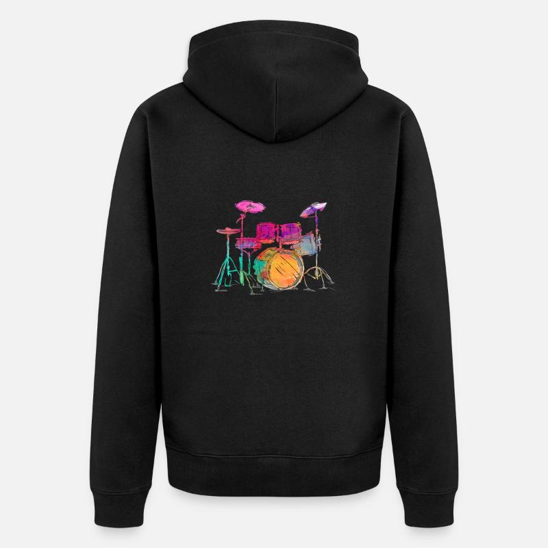 Drummer - Unisex Premium Bio Zip Hoodie - Schwarz