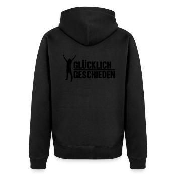 Scheidung Geschieden Ex Frau Lustig Shirt Geschenk - Unisex Premium Bio Zip Hoodie - Schwarz - Hinten - Nico (187cm)