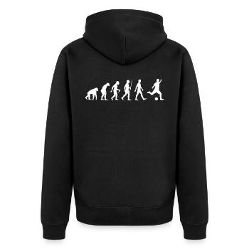Football evolution - Unisex Premium Organic Zip Hoodie - black - Back - Nico (187cm)