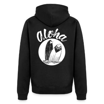 Surfeur Aloha surfeur - Veste à capuche bio Premium Unisexe - noir - Dos - Nico (187cm)